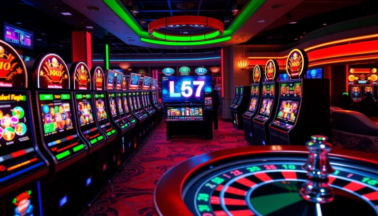 Experience the excitement at L567 Casino with engaging slot machines and vibrant gaming interfaces.